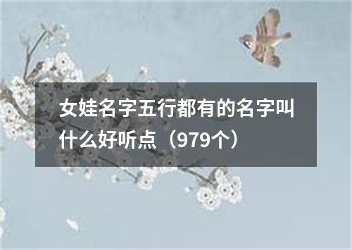 女娃名字五行都有的名字叫什么好听点（979个）