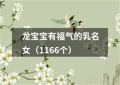 龙宝宝有福气的乳名女（1166个）