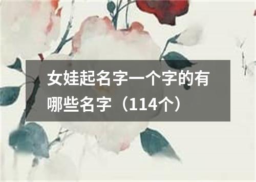 女娃起名字一个字的有哪些名字（114个）