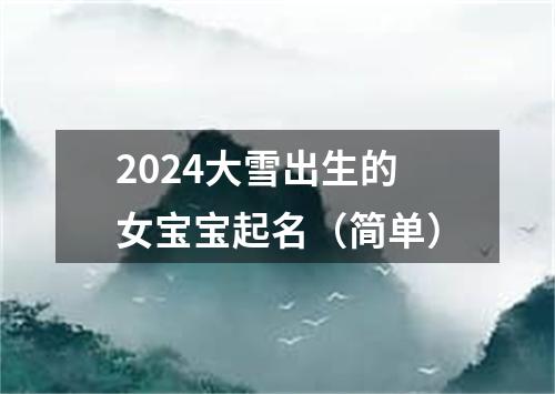 2024大雪出生的女宝宝起名（简单）