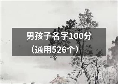 男孩子名字100分（通用526个）