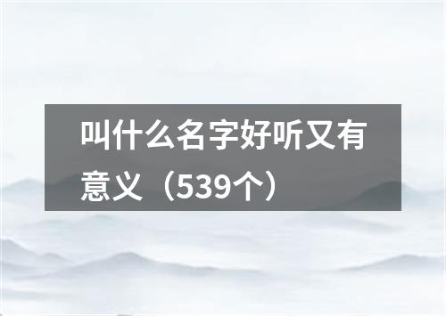 叫什么名字好听又有意义（539个）