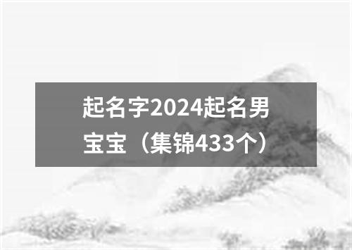 起名字2024起名男宝宝（集锦433个）