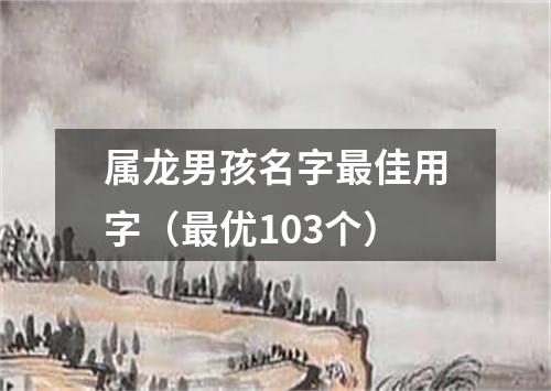 属龙男孩名字最佳用字（最优103个）