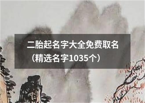 二胎起名字大全免费取名（精选名字1035个）