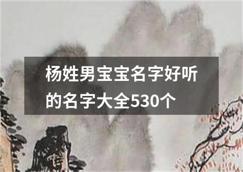 杨姓男宝宝名字好听的名字大全530个