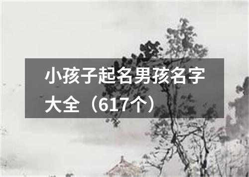 小孩子起名男孩名字大全（617个）