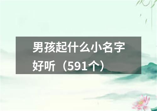 男孩起什么小名字好听（591个）