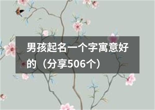 男孩起名一个字寓意好的（分享506个）