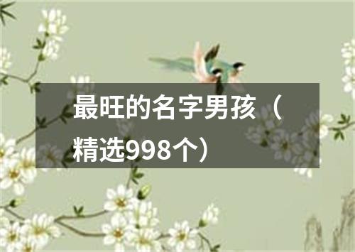 最旺的名字男孩（精选998个）