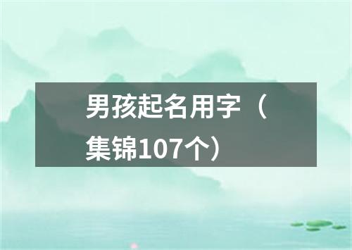 男孩起名用字（集锦107个）