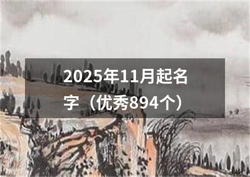 2025年11月起名字（优秀894个）