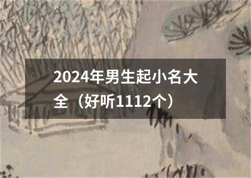 2024年男生起小名大全（好听1112个）