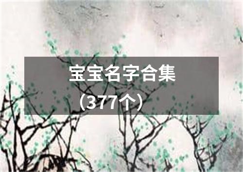 宝宝名字合集（377个）