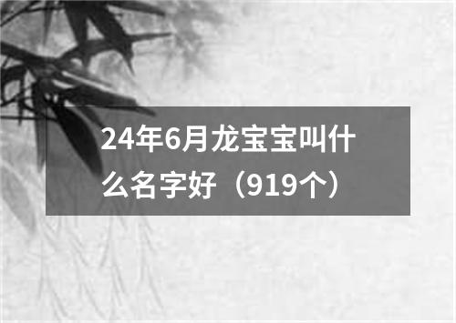 24年6月龙宝宝叫什么名字好（919个）