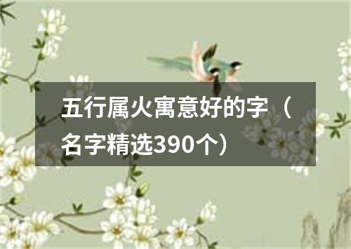 五行属火寓意好的字（名字精选390个）