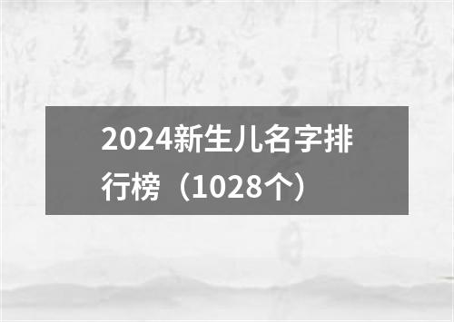 2024新生儿名字排行榜（1028个）