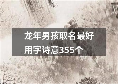 龙年男孩取名最好用字诗意355个