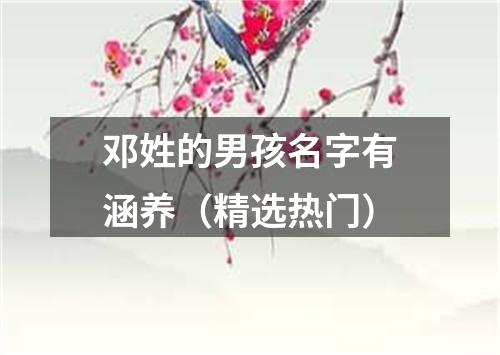 邓姓的男孩名字有涵养（精选热门）