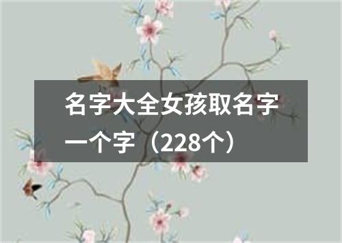 名字大全女孩取名字一个字（228个）