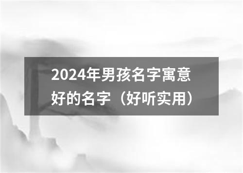 2024年男孩名字寓意好的名字（好听实用）