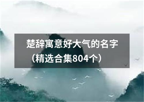 楚辞寓意好大气的名字（精选合集804个）