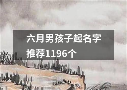 六月男孩子起名字推荐1196个