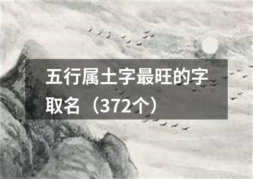 五行属土字最旺的字取名（372个）