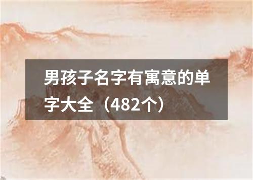 男孩子名字有寓意的单字大全（482个）