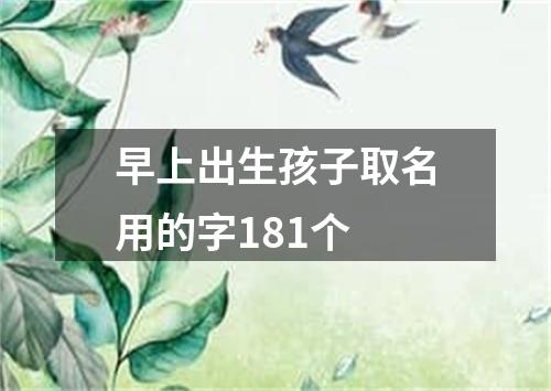 早上出生孩子取名用的字181个