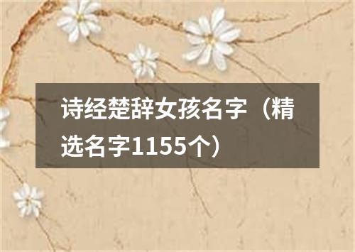 诗经楚辞女孩名字（精选名字1155个）