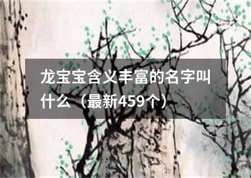 龙宝宝含义丰富的名字叫什么（最新459个）