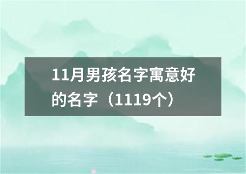 11月男孩名字寓意好的名字（1119个）