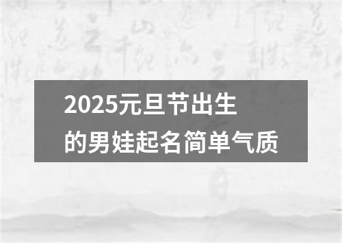 2025元旦节出生的男娃起名简单气质