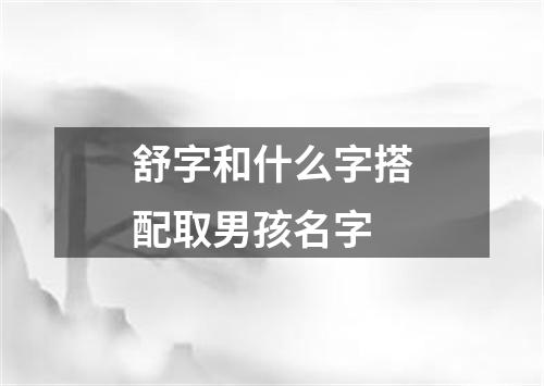 舒字和什么字搭配取男孩名字