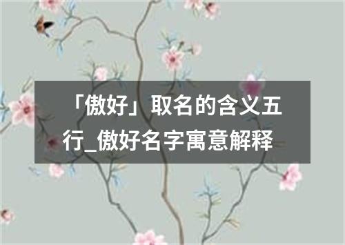 「傲好」取名的含义五行_傲好名字寓意解释