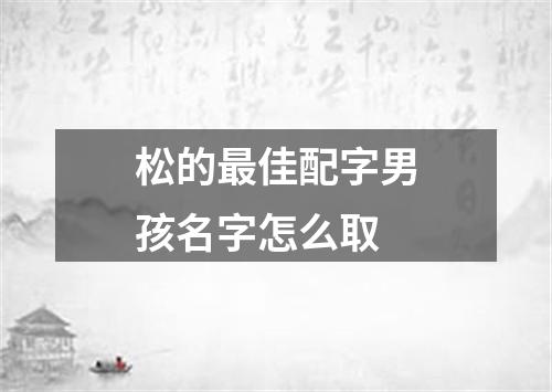 松的最佳配字男孩名字怎么取