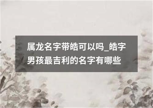 属龙名字带皓可以吗_皓字男孩最吉利的名字有哪些