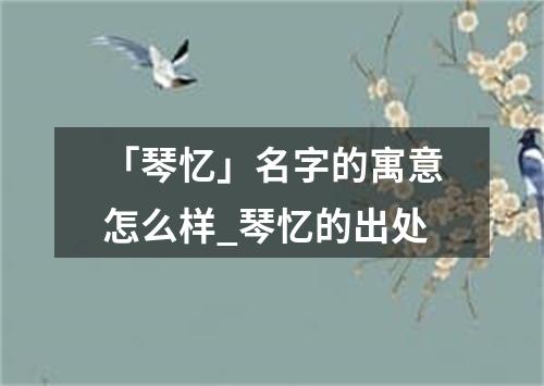 「琴忆」名字的寓意怎么样_琴忆的出处