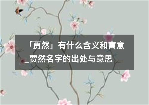 「贾然」有什么含义和寓意_贾然名字的出处与意思