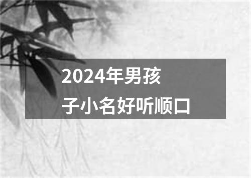 2024年男孩子小名好听顺口