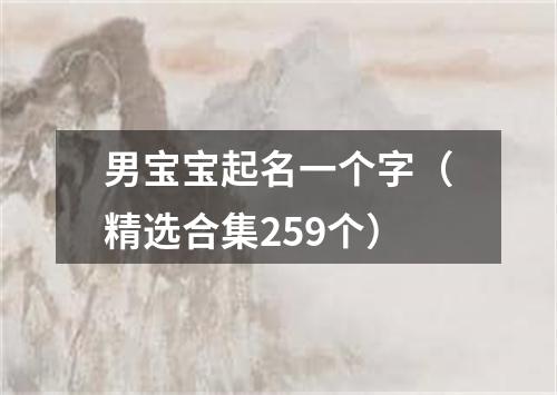 男宝宝起名一个字（精选合集259个）