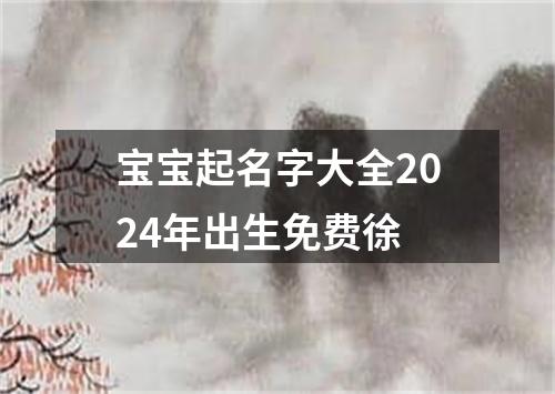 宝宝起名字大全2024年出生免费徐