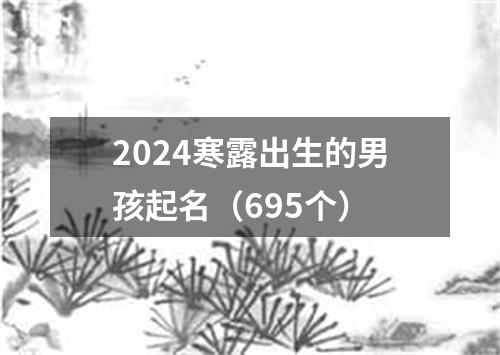 2024寒露出生的男孩起名（695个）