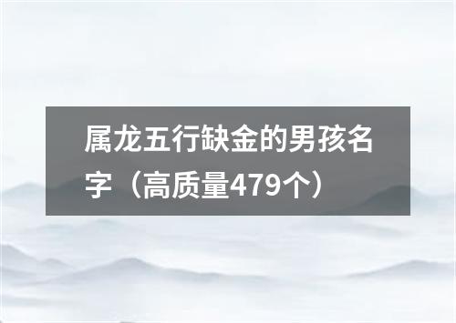 属龙五行缺金的男孩名字（高质量479个）