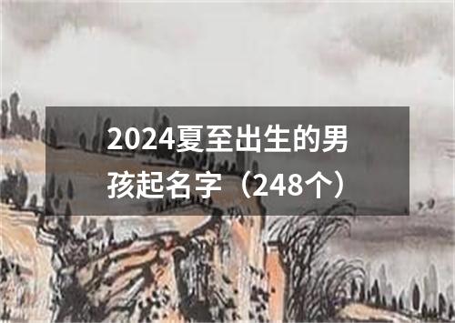 2024夏至出生的男孩起名字（248个）