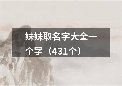 妹妹取名字大全一个字（431个）