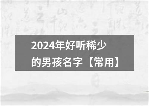 2024年好听稀少的男孩名字【常用】