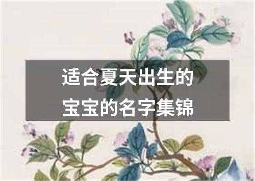 适合夏天出生的宝宝的名字集锦