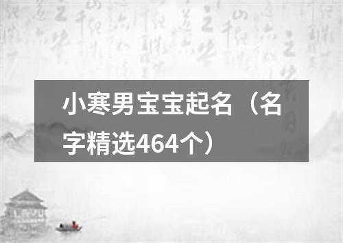 小寒男宝宝起名（名字精选464个）